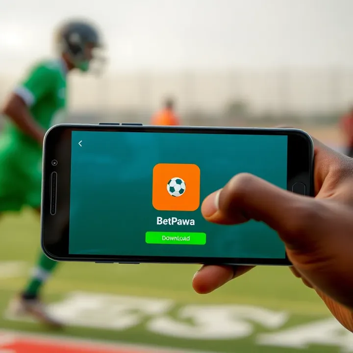 Android smartphone displaying BetPawa app download screen in Nigeria