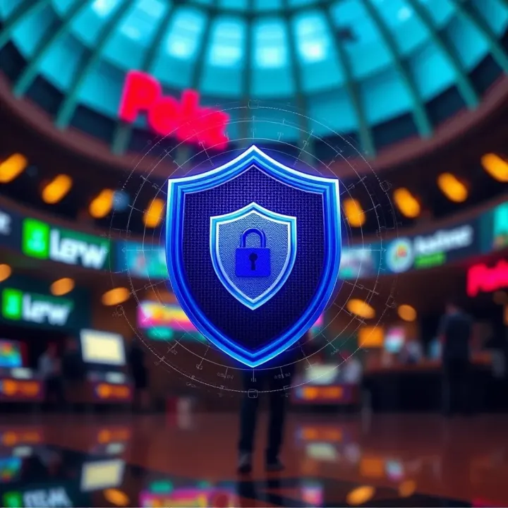 Illustration of digital security shield protecting online betting transactions