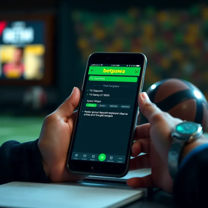 Visual representation of a mobile device with Betpawa app highlighting bonus eligibility criteria and registration steps