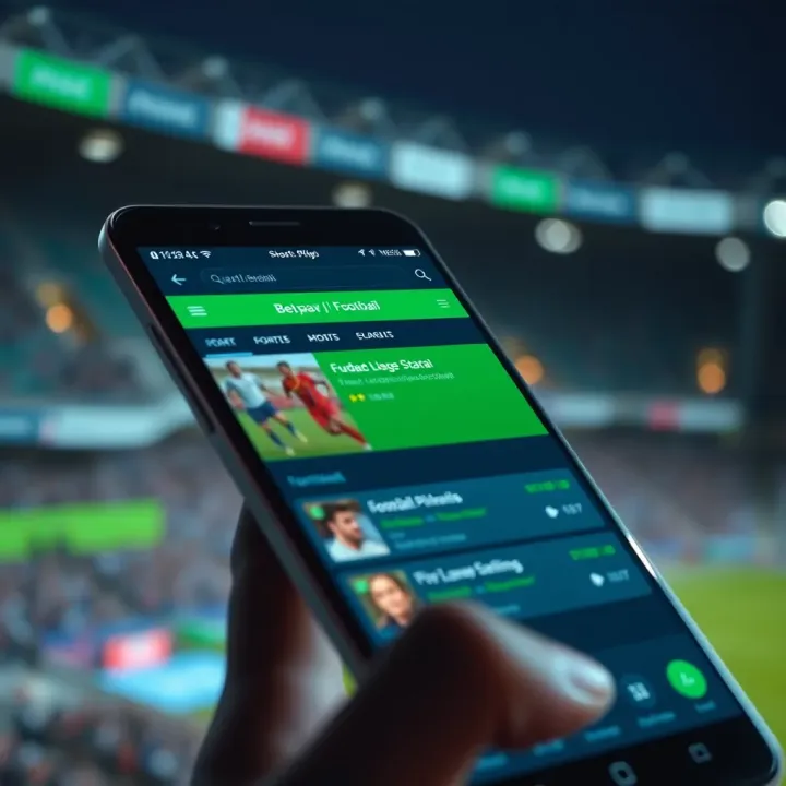 Betpawa Sports Betting Platform Focused on Football Smartphone displaying Betpawa sports betting interface with football options