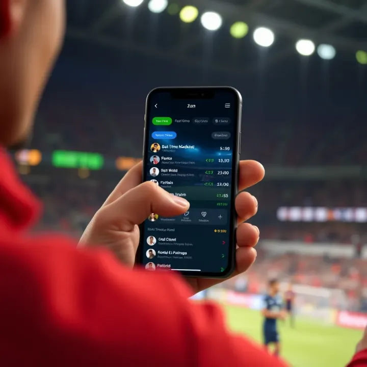 Real-Time Betting Experience with BetPawa Zoom on Mobile User interacting with BetPawa Zoom feature on a mobile device highlighting real-time betting options