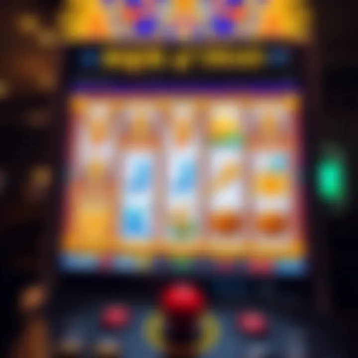 Slot machine screen showing Book of Dead game symbols with ancient Egyptian theme