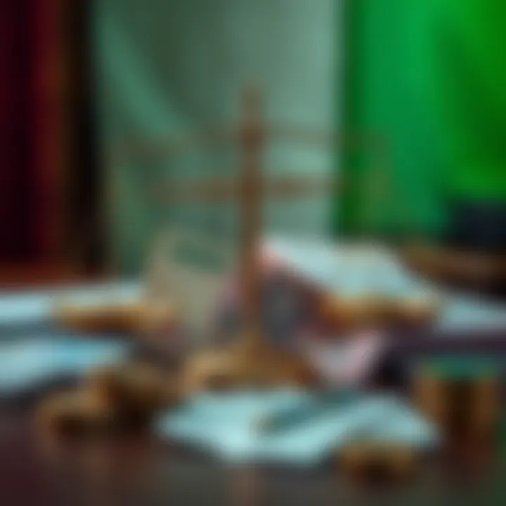 Illustration of legal scales with Nigerian currency and document