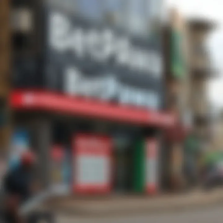 Exterior of a BetPawa shop with clear signage in a busy Nigerian city