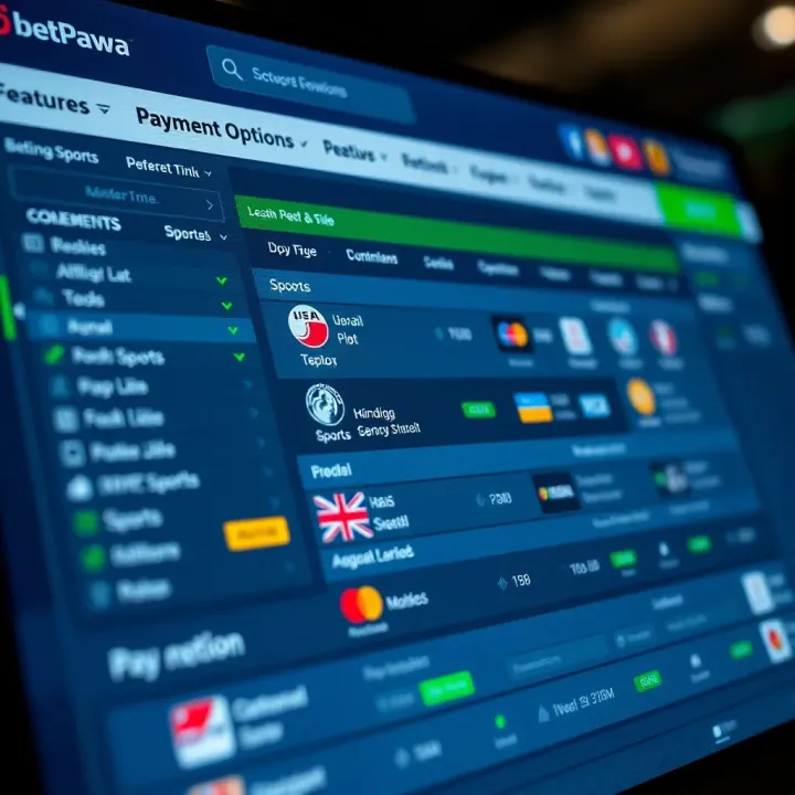 BetPawa UG Betting Features and Payment Options Overview Overview of BetPawa UG betting options with icons for various sports and payment methods