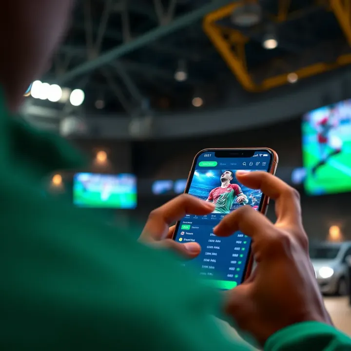 Navigating the BetPawa Sports Betting Platform User interacting with a digital sports betting interface on a mobile device