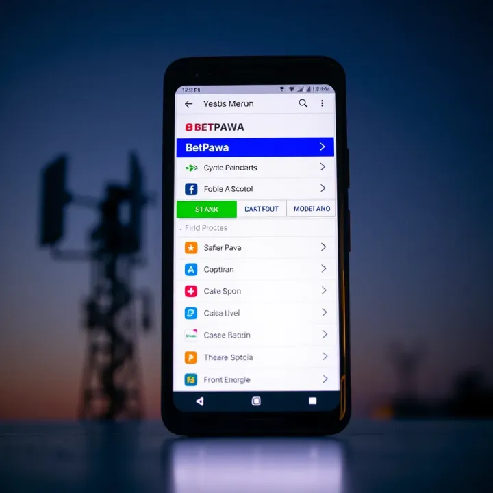 Mobile phone displaying BetPawa USSD menu with Nigerian network signal