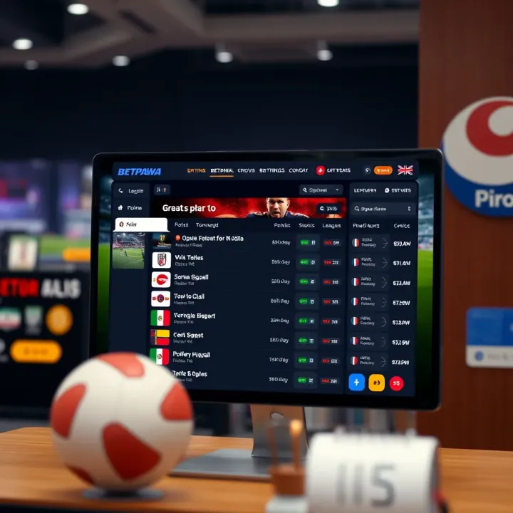 User interface of Betpawa platform displaying live sports betting options in Nigeria